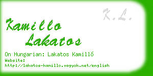 kamillo lakatos business card
