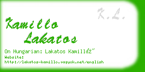 kamillo lakatos business card